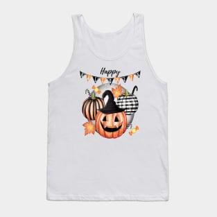 Pumpkin Witch Hat & Candies: Halloween Delight Tank Top